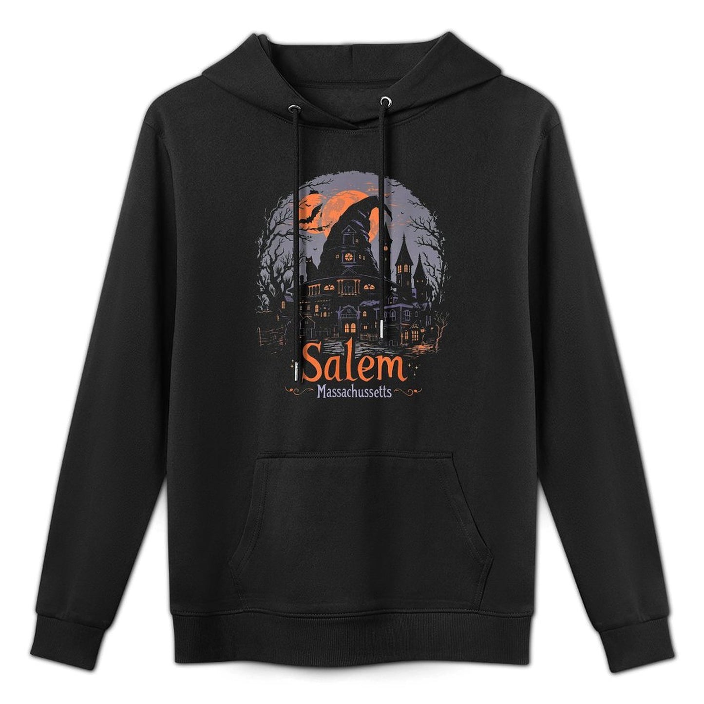 Vintage Salem Massachusetts Halloween Skyline Cityscape Customizable Surface Hoodie