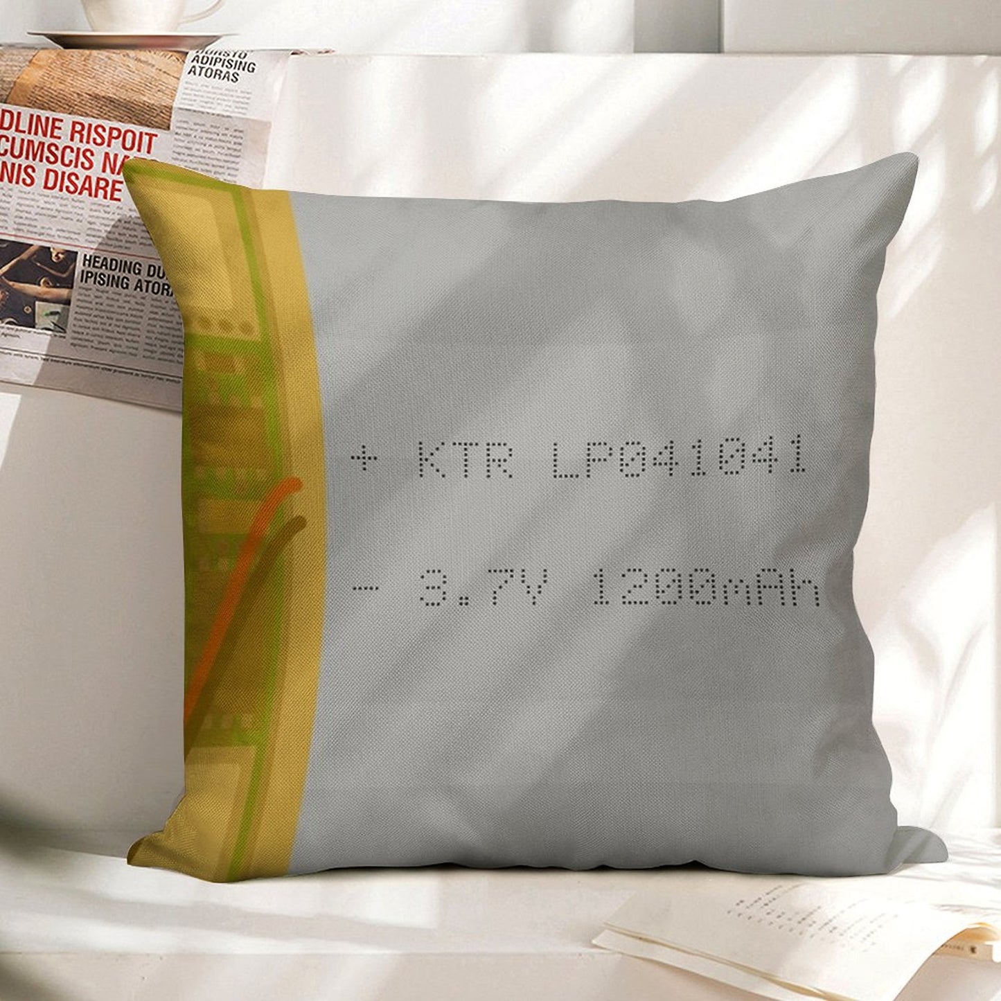 Lithium Polymer Battery Linen Throw Pillow Cover