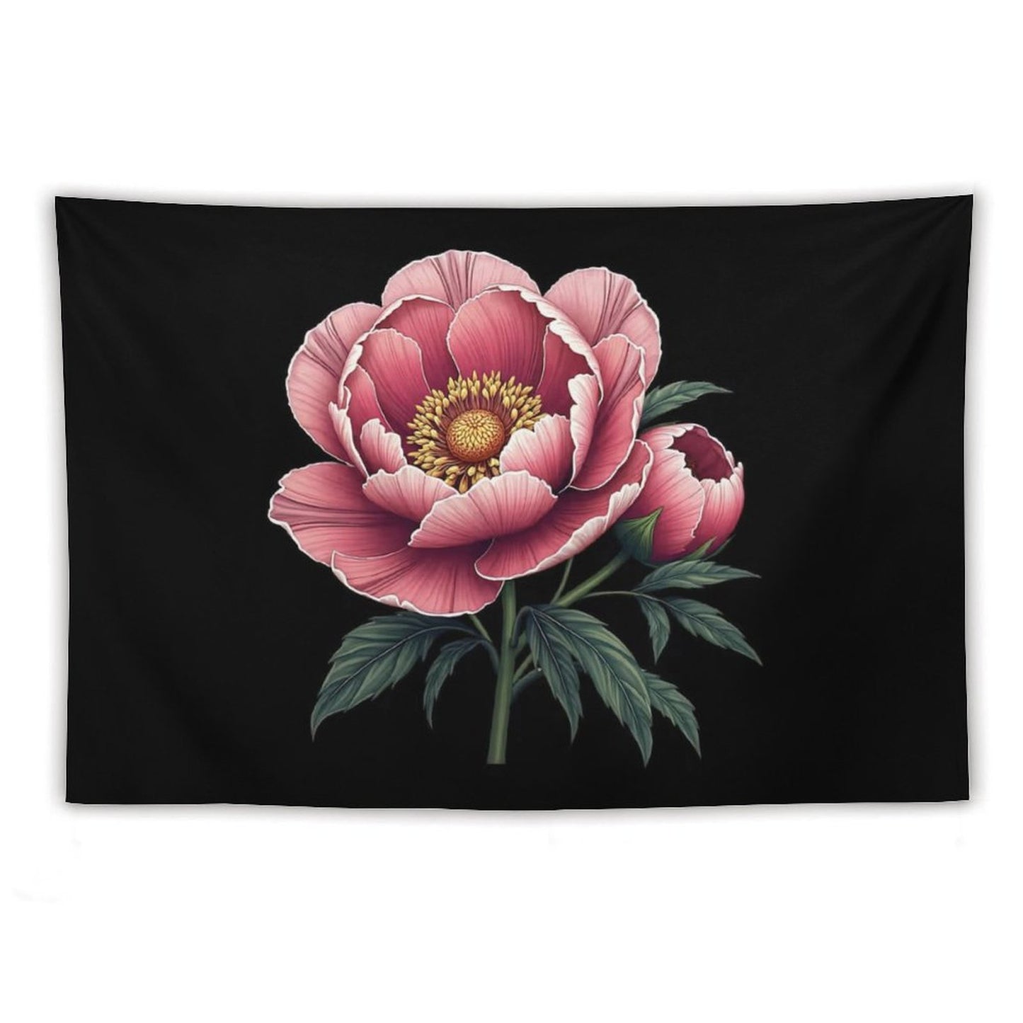 Elegant Peony Flower Graphic Tapestry