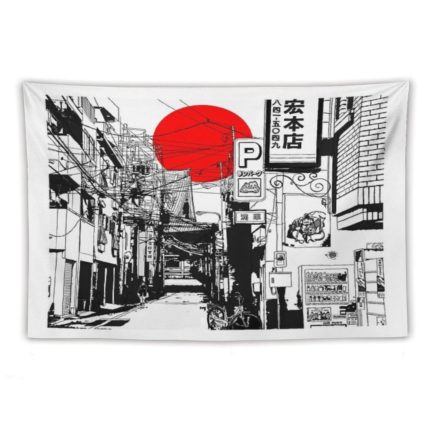 Tokyo Street Sunrise Tapestry