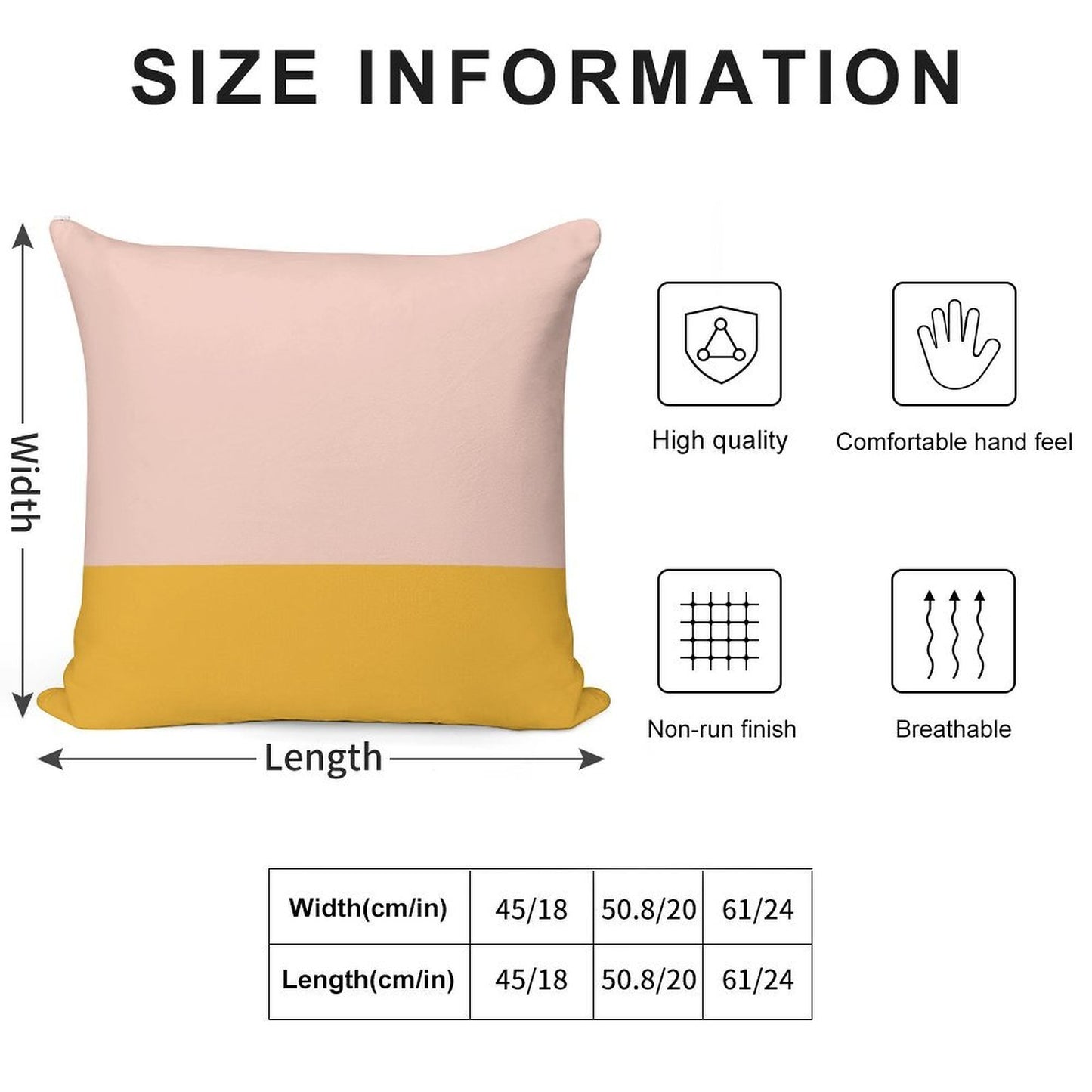 Blush Pink And Mustard Yellow Minimalist Color Block Soft Washable Throw Pillow