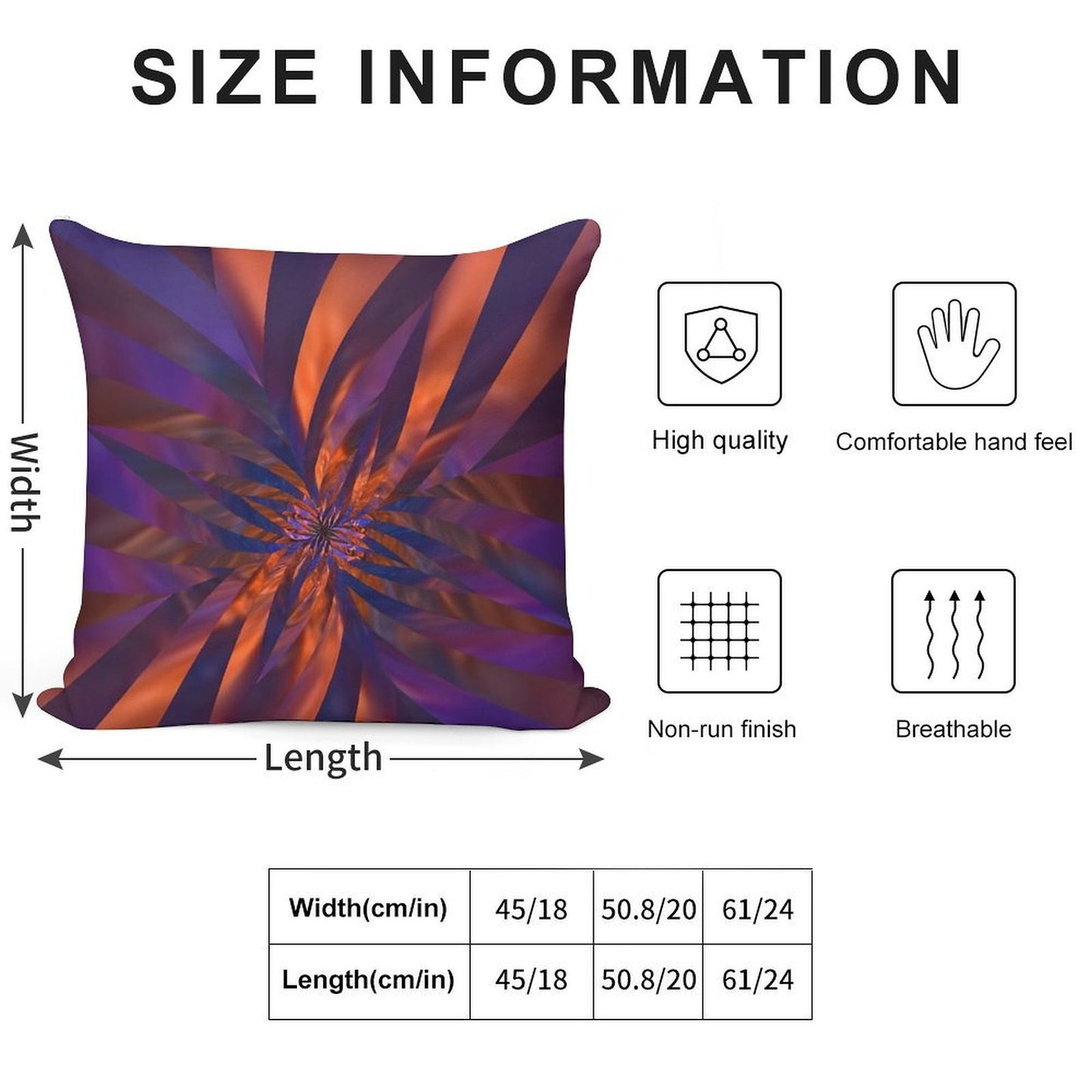 Abstract in Orange And Purple Soft Anti-Pilling Throw Pillow