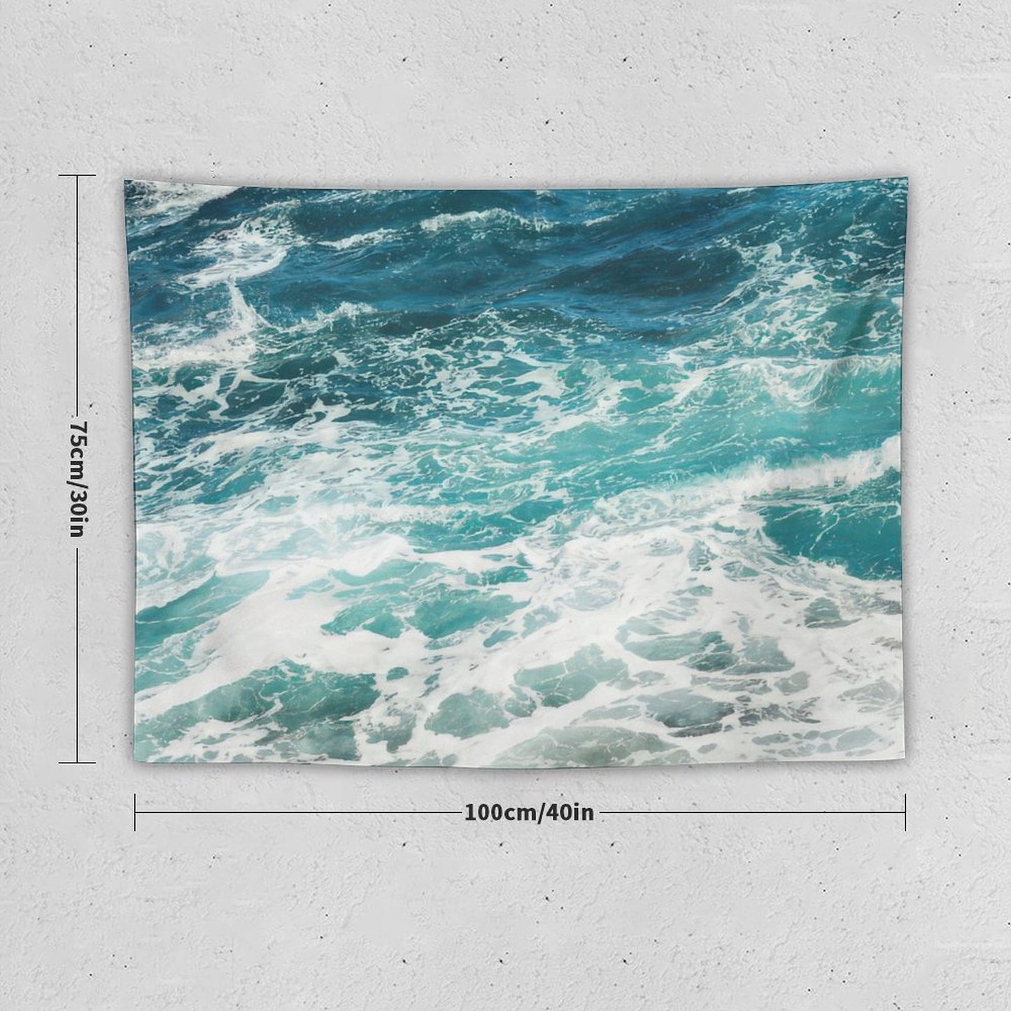 Blue Ocean Waves Tapestry