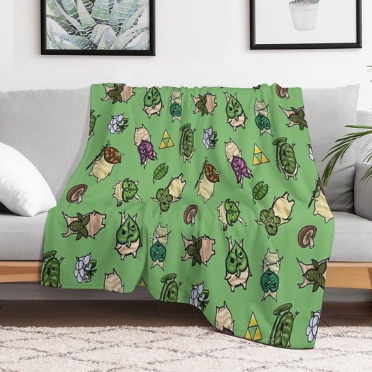 Korok Repeating Pattern (Light Green) Throw Blanket