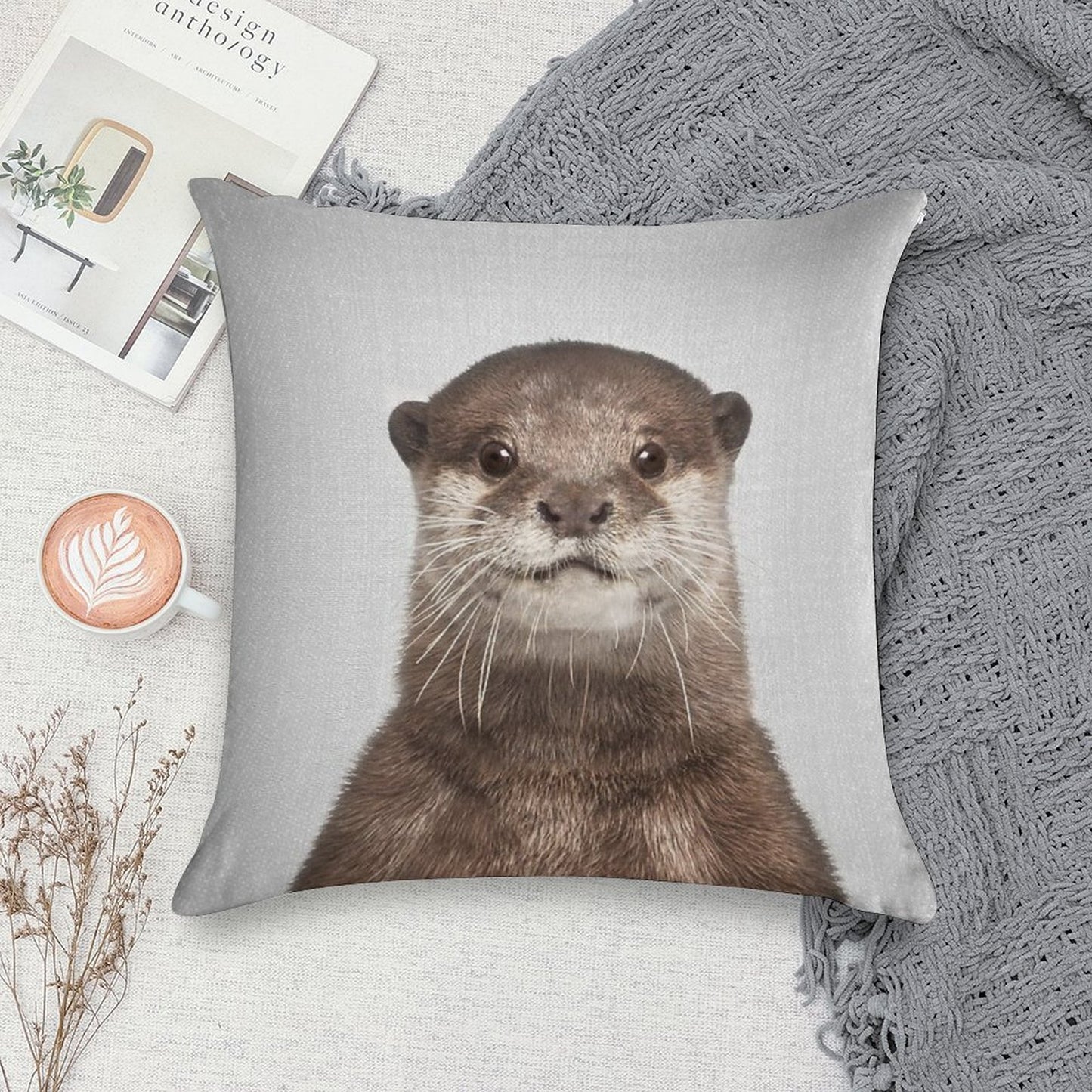 Otter - Colorful Soft Shrink-Resistant Throw Pillow