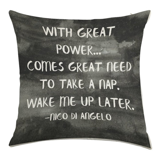 Naps Linen Throw Pillow Cover