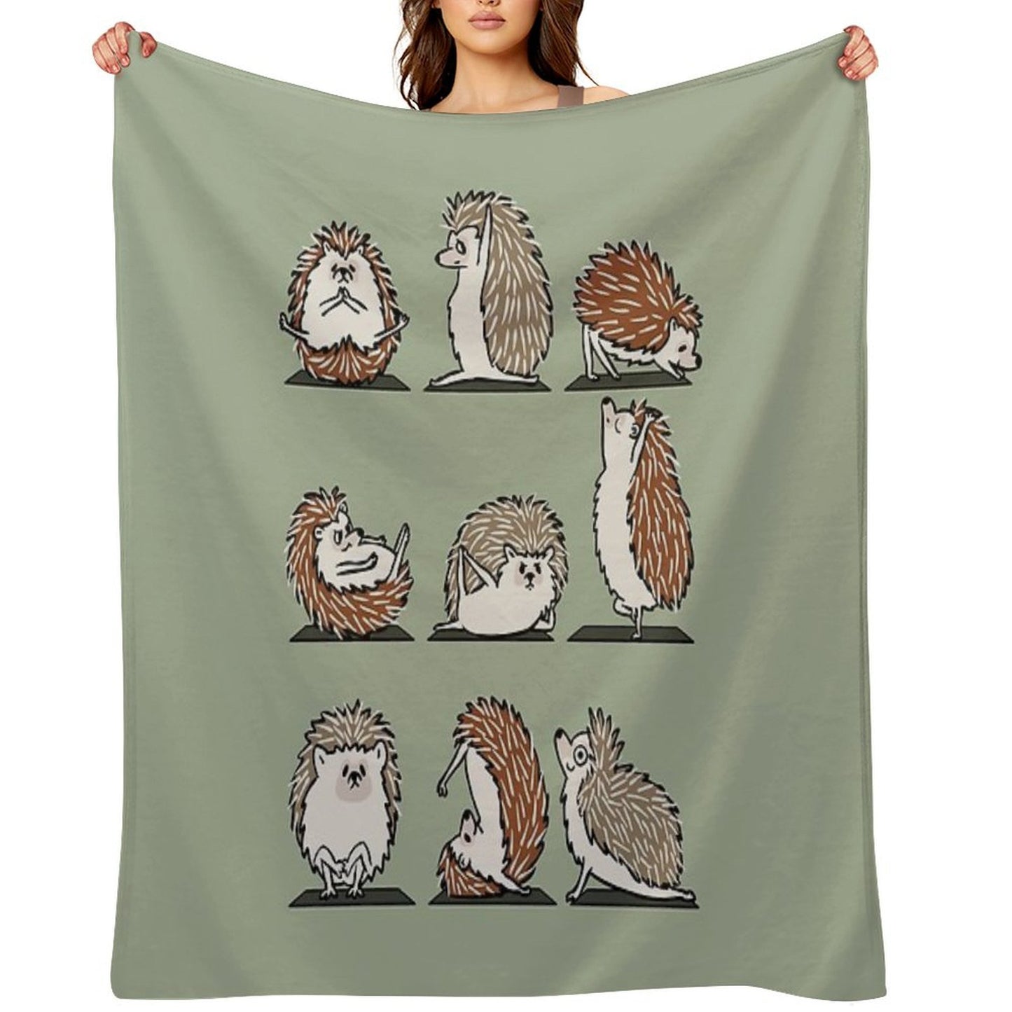 Hedgehog Yoga Throw Blanket