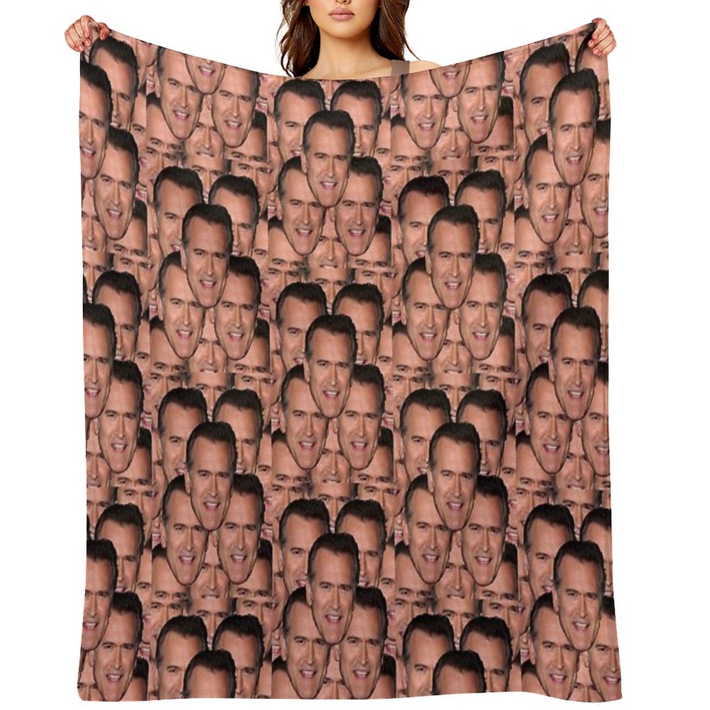 Bruce Campbell Evil Dead Head Shot Throw Blanket