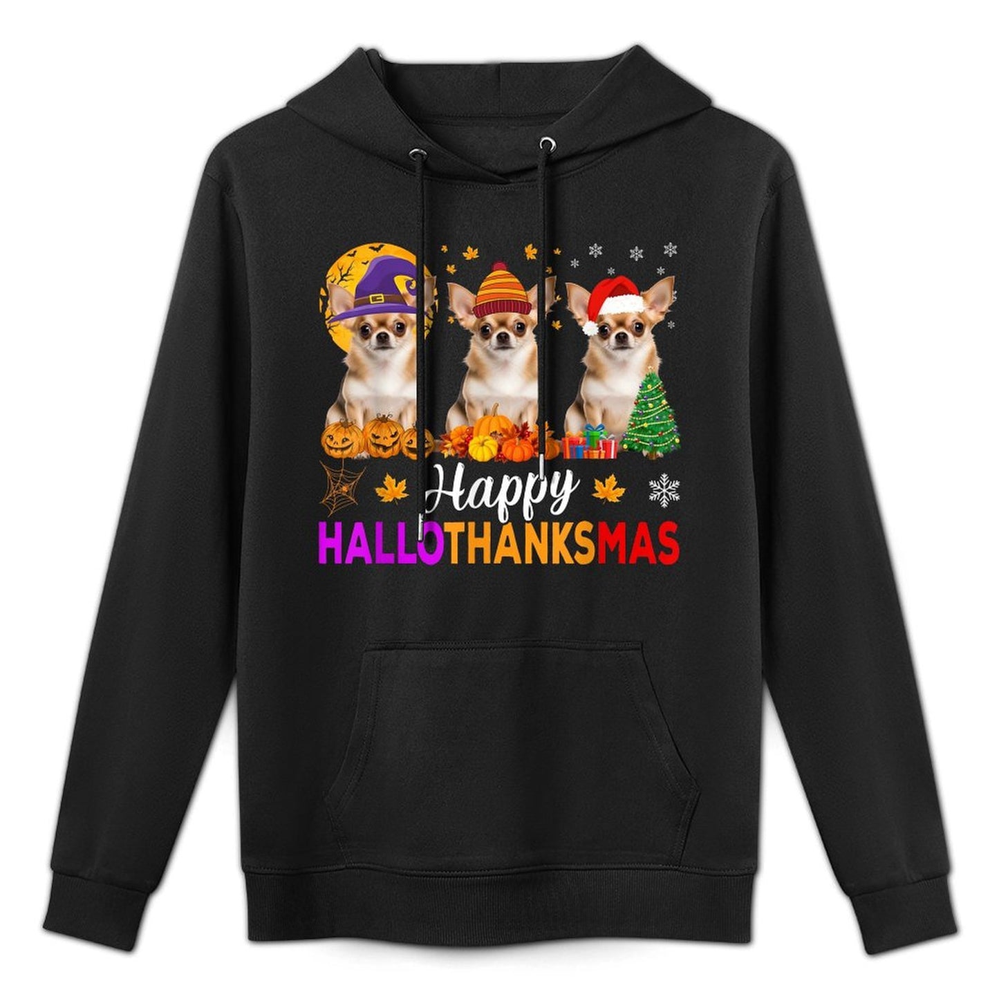 Chihuahua Dog Halloween Christmas Hallothanksmas Adjustable Hood Hoodie