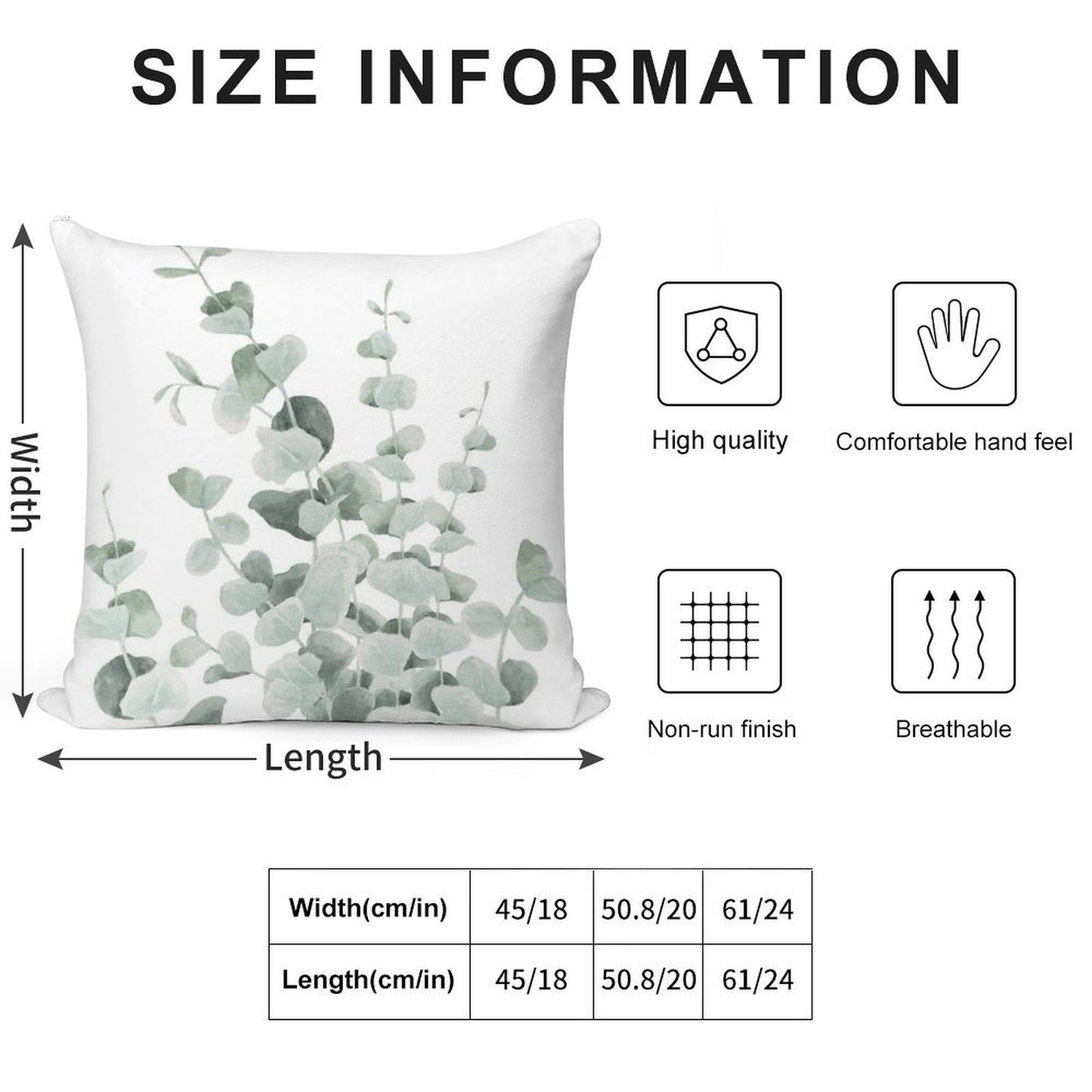 Standing Eucalyptus Leaves Soft Bedroom Essential Throw Pillow