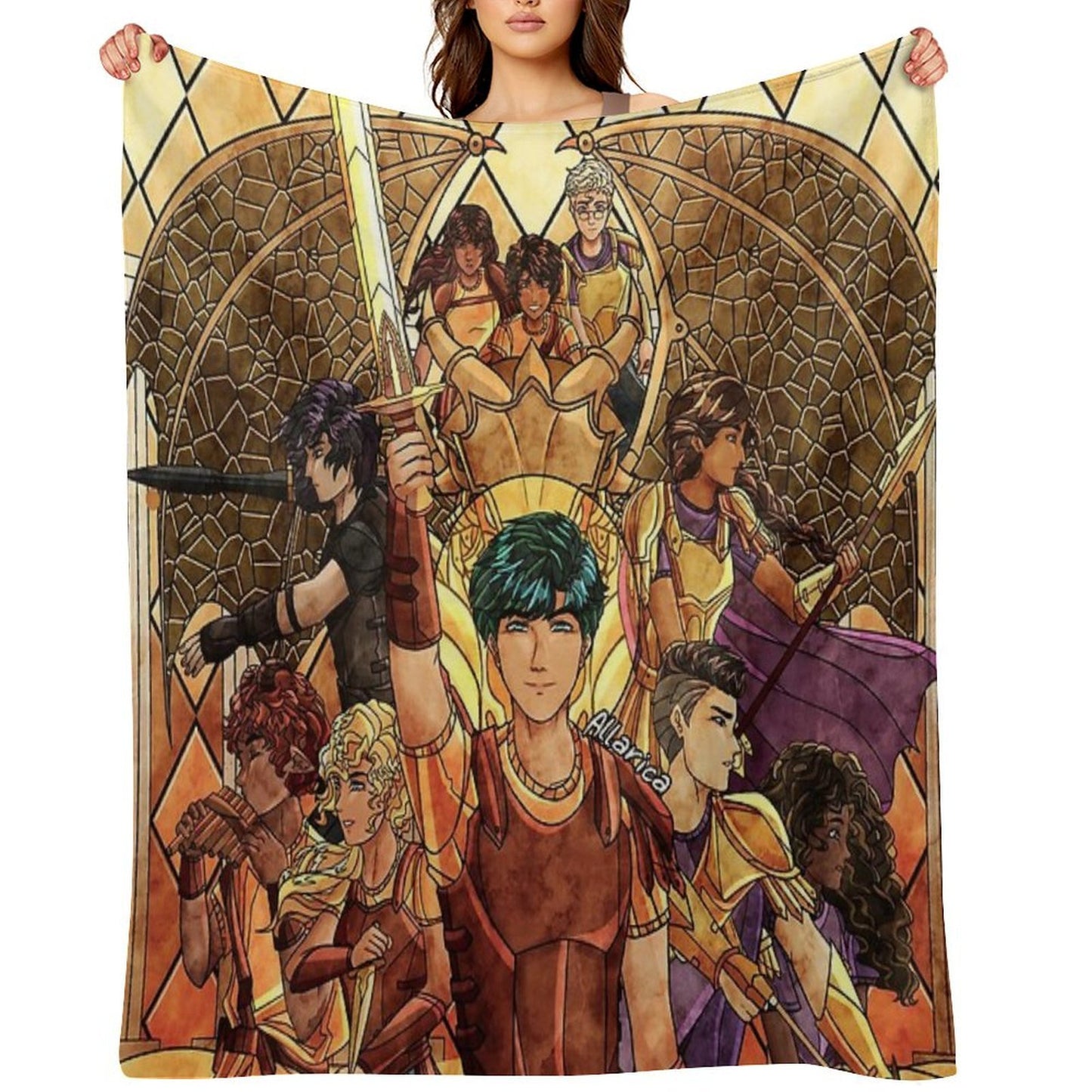 Percy Jackson Stained Glass Throw Blanket