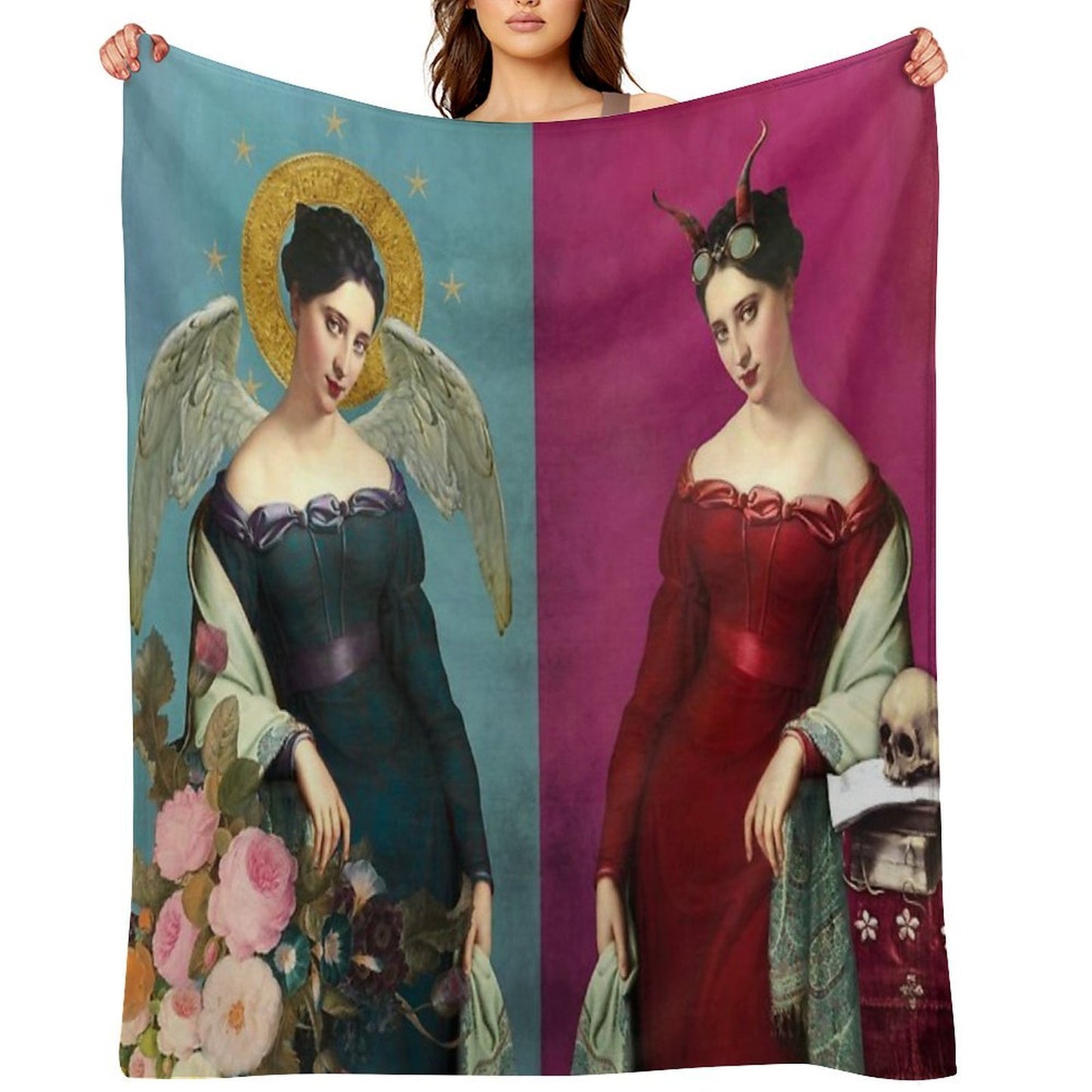 Angel And Devil - Helping You Make Choices Throw Blanket