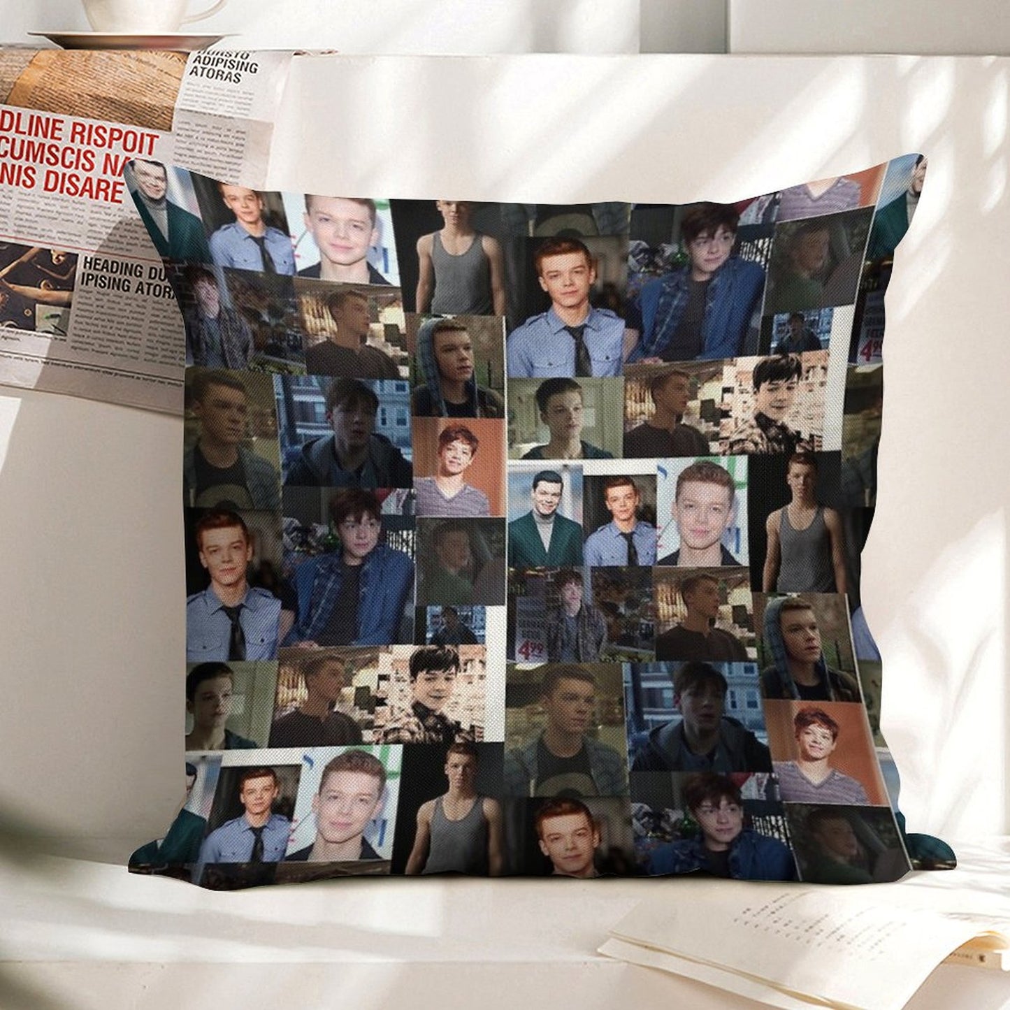 Cameron Monaghan Linen Throw Pillow Cover