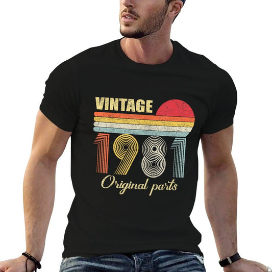 Vintage 1981 40th Birthday Gift Men Women 40 Years Old Polyester Blend T-Shirt