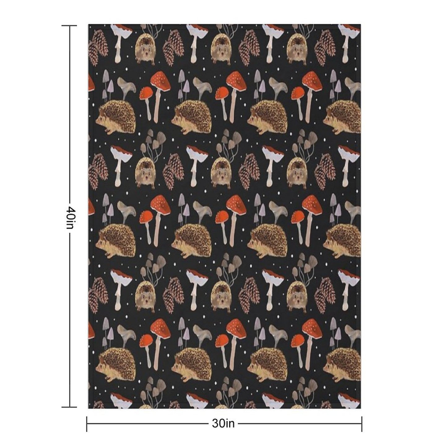 Hedgehogs And Mushrooms Throw Blanket