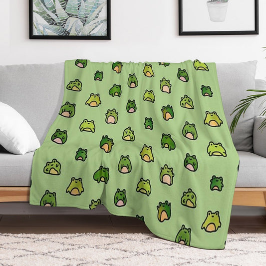 Frogs Doodle Throw Blanket