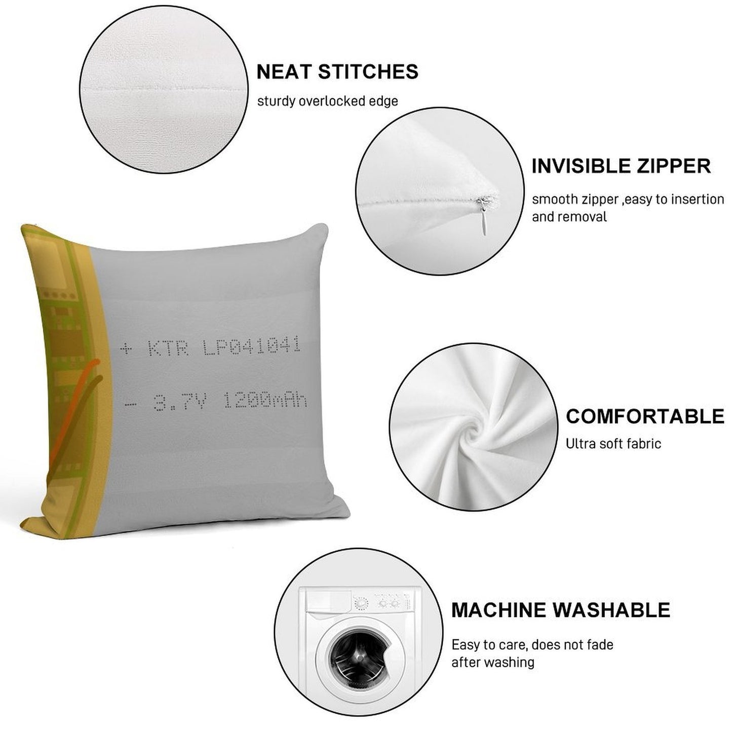 Lithium Polymer Battery Soft Style Accent Throw Pillow