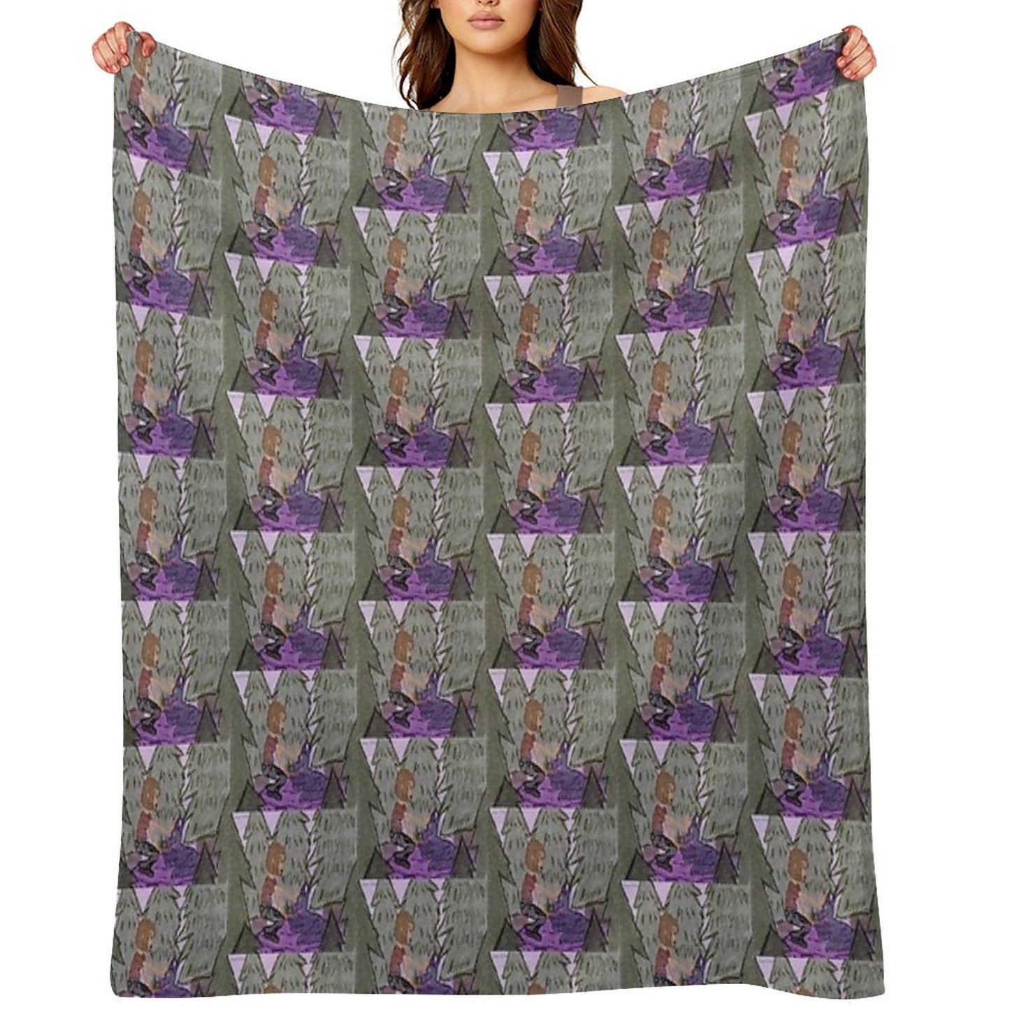 Sigrid And The Wolverine Throw Blanket