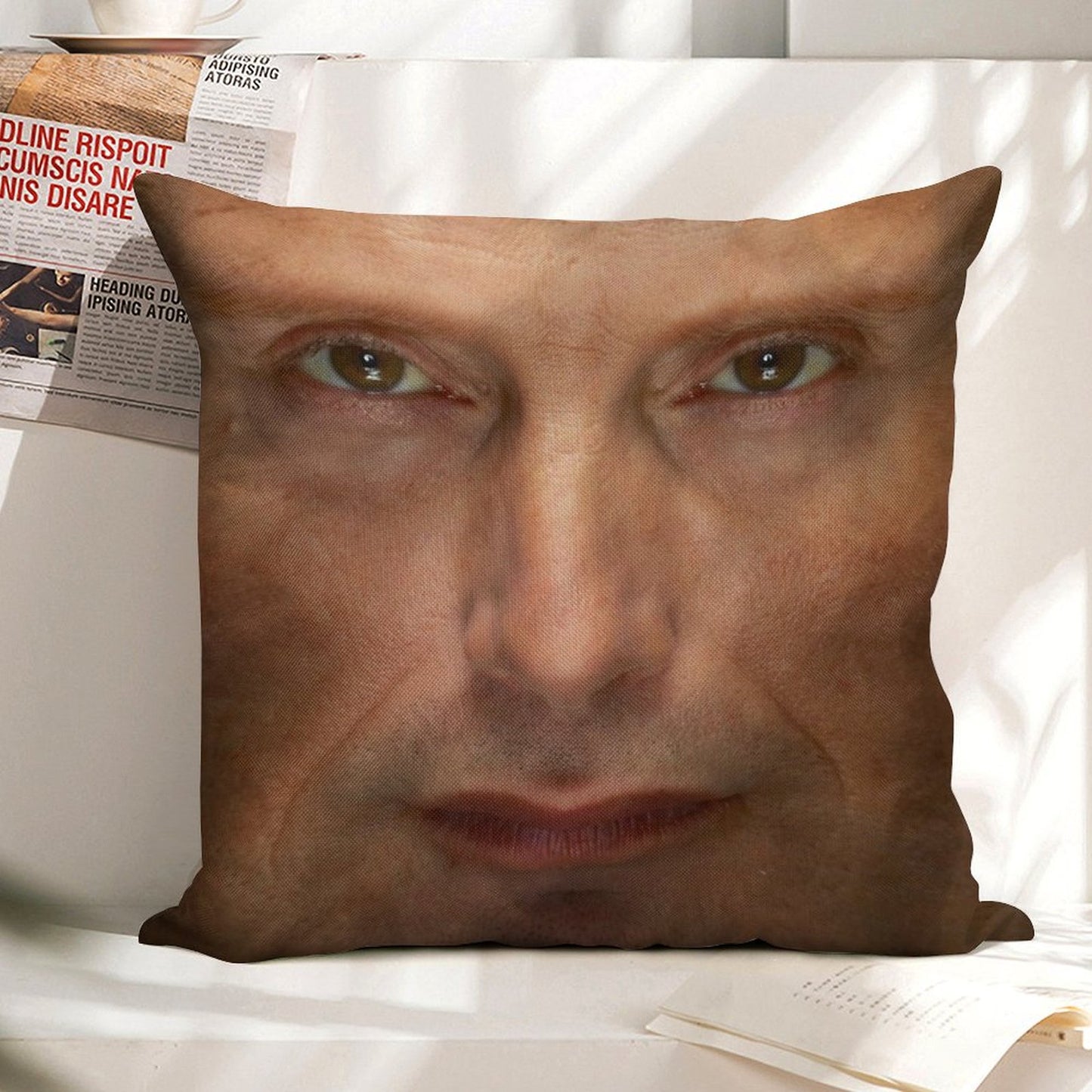 Mads Mikkelsen Face Throw Pillow Linen Throw Pillow Cover