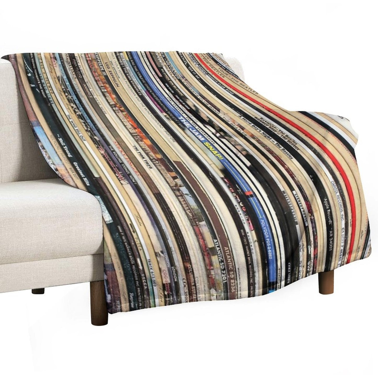 Classic Rock Vinyl Records Throw Blanket