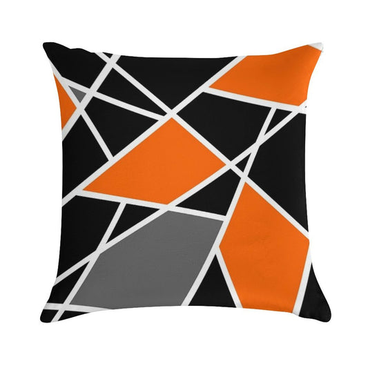 Geometric Modern Orange Pattern Soft Anti-Pilling Throw Pillow