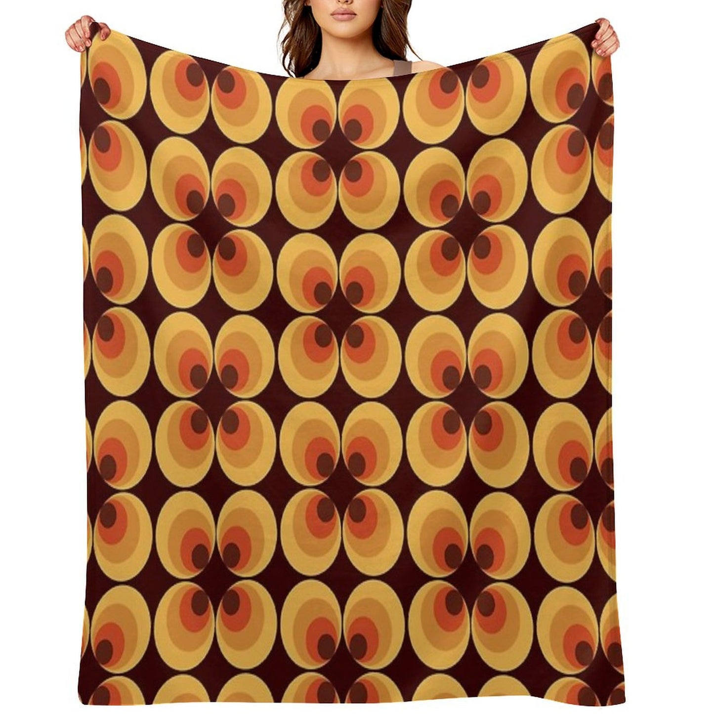 Retro Orange Throw Blanket