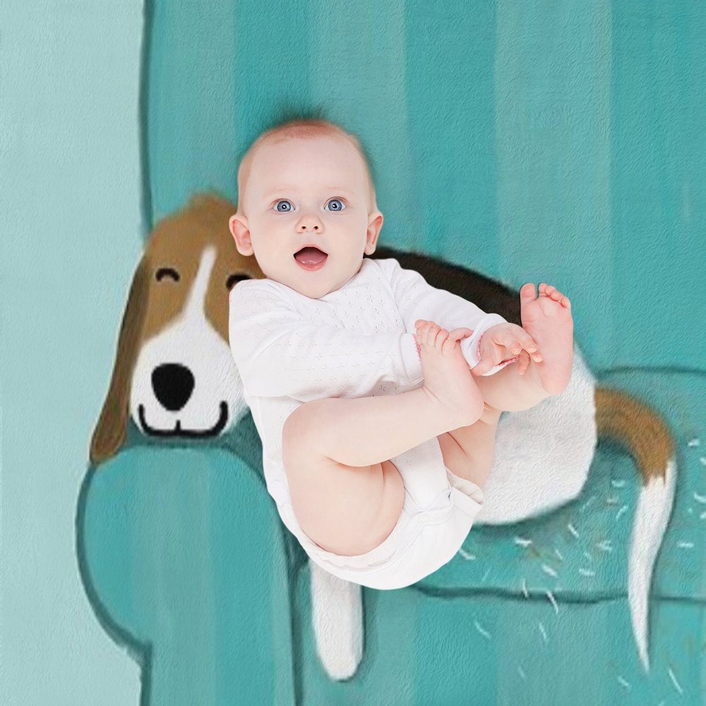 Happy Couch Dog Cute Beagle Throw Blanket