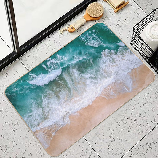 Blue Ocean Waves Australia Bath Mat