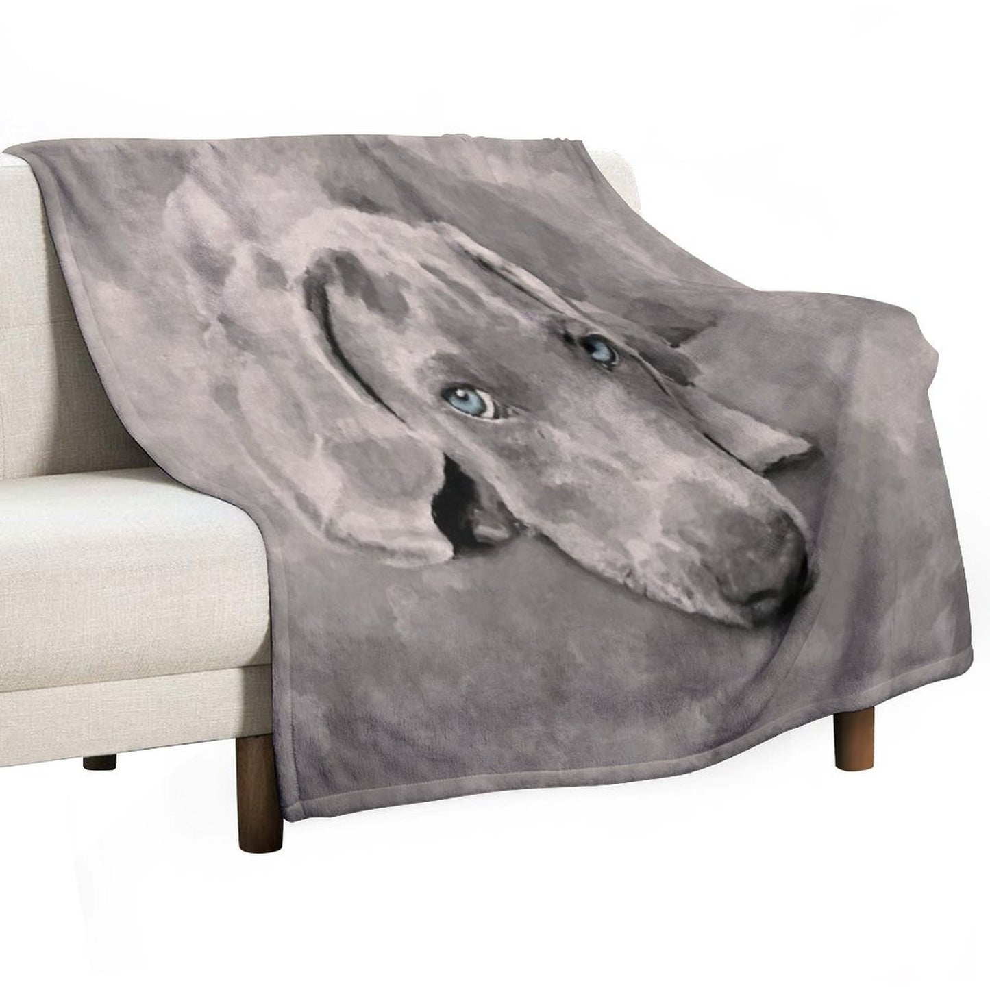 Weimaraner Dog Mixed Media Throw Blanket
