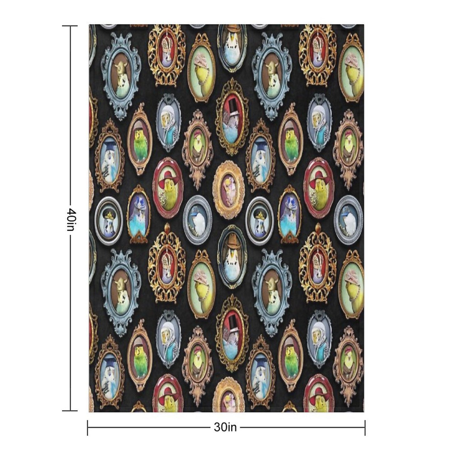 Budgies in Hats Throw Blanket