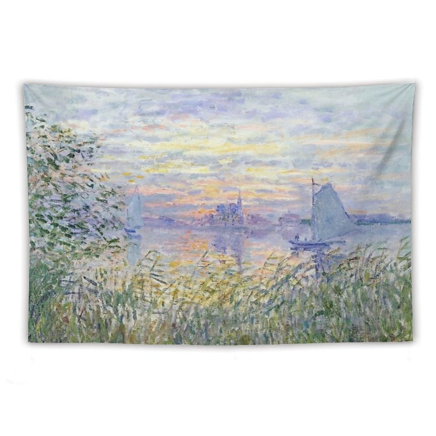 Claude Monet Soleil Couchant Sur La Seine À Lavacourt - Sunset on The Seine Tapestry