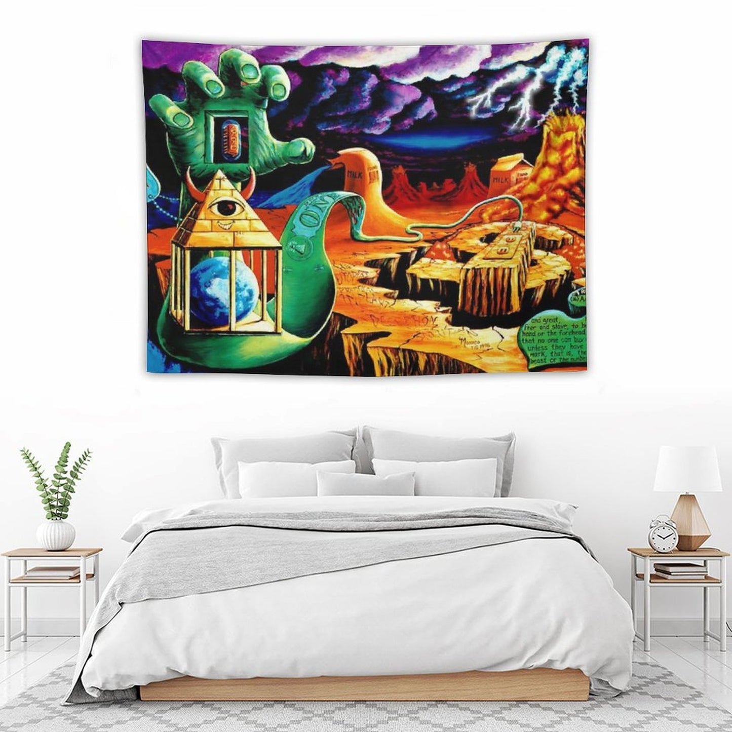 Trippy Psychedelic Surreal Cool Hippie Blacklight Decor Vincent Monaco Tapestry