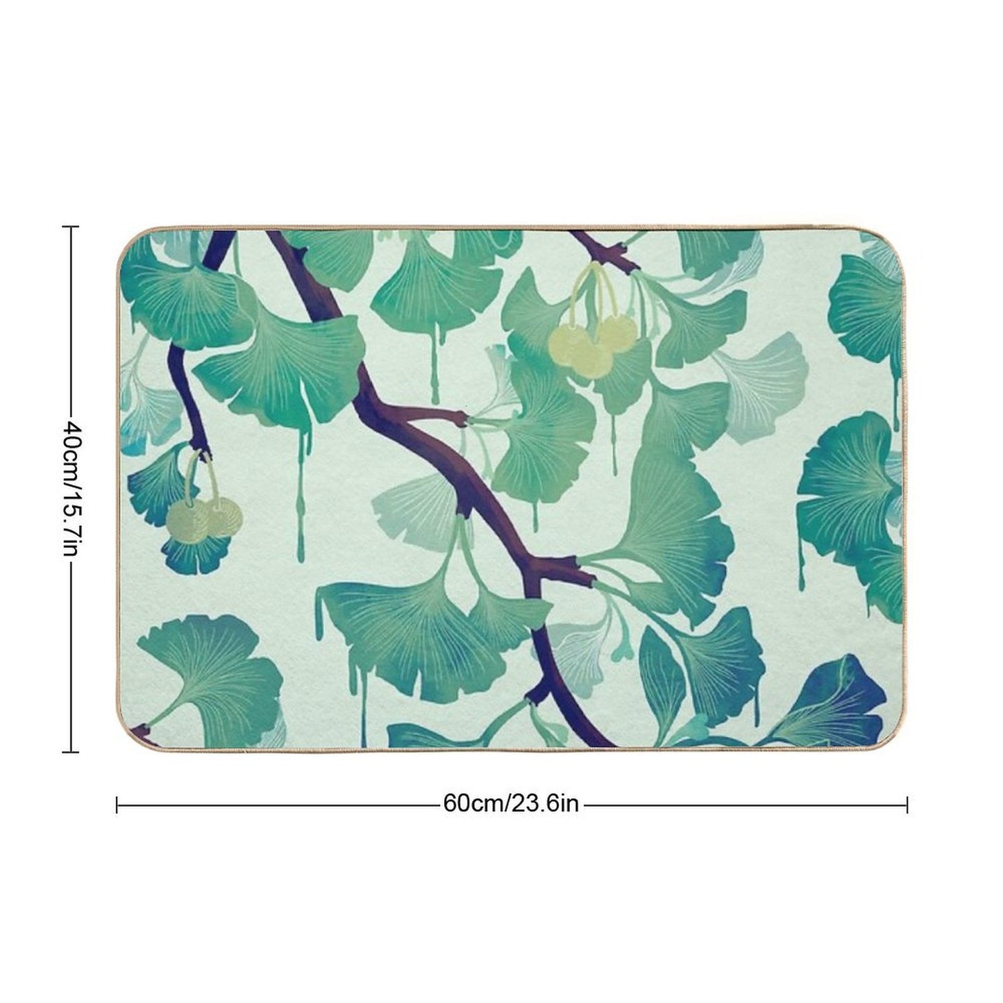 O Ginkgo (in Green) Dirt-Trapping Bath Mat