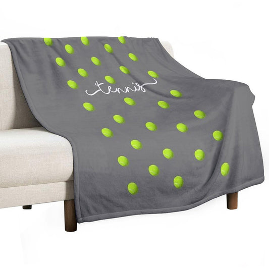 Top Fun Tennis Ball Spots Design Throw Blanket