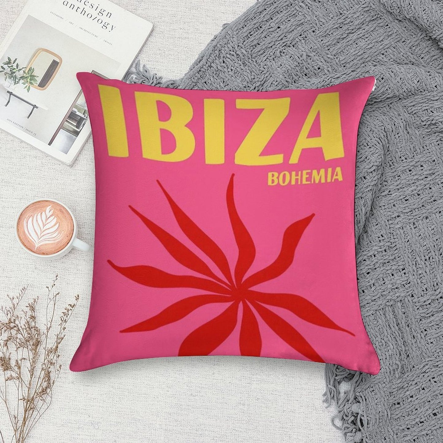 Ibiza Bohemia Print Soft Multiple Sizes Throw Pillow