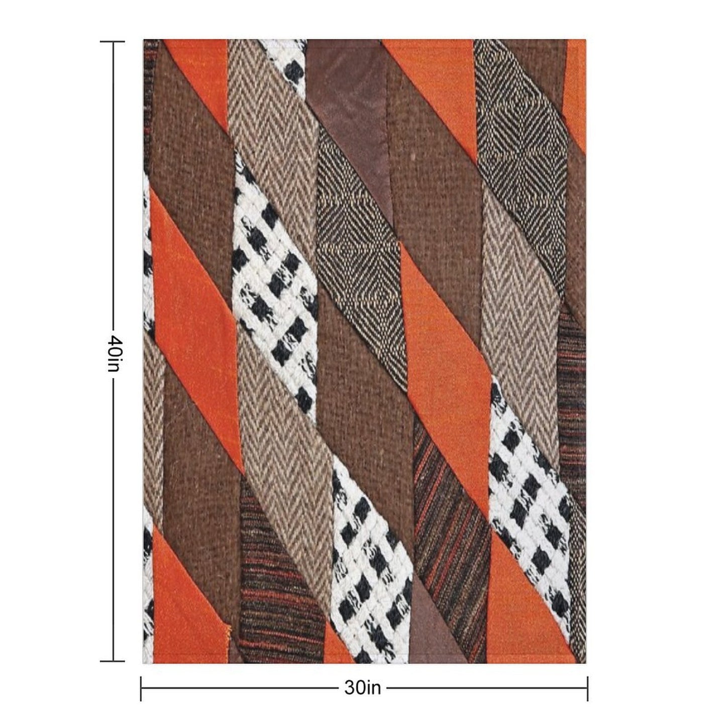 Brown Vintage Retro Patchwork Throw Blanket