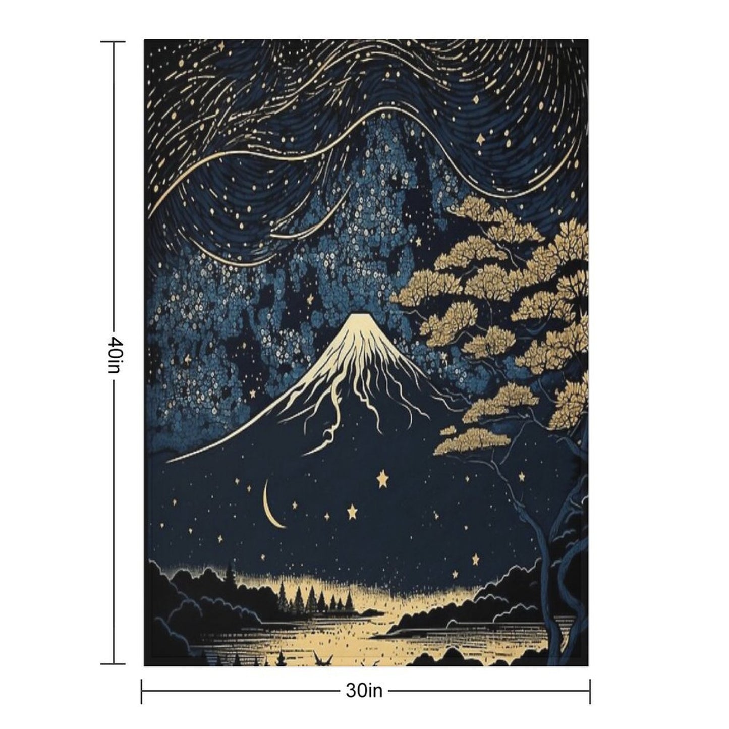 Starry Nightscape, Majestic Scenery Throw Blanket