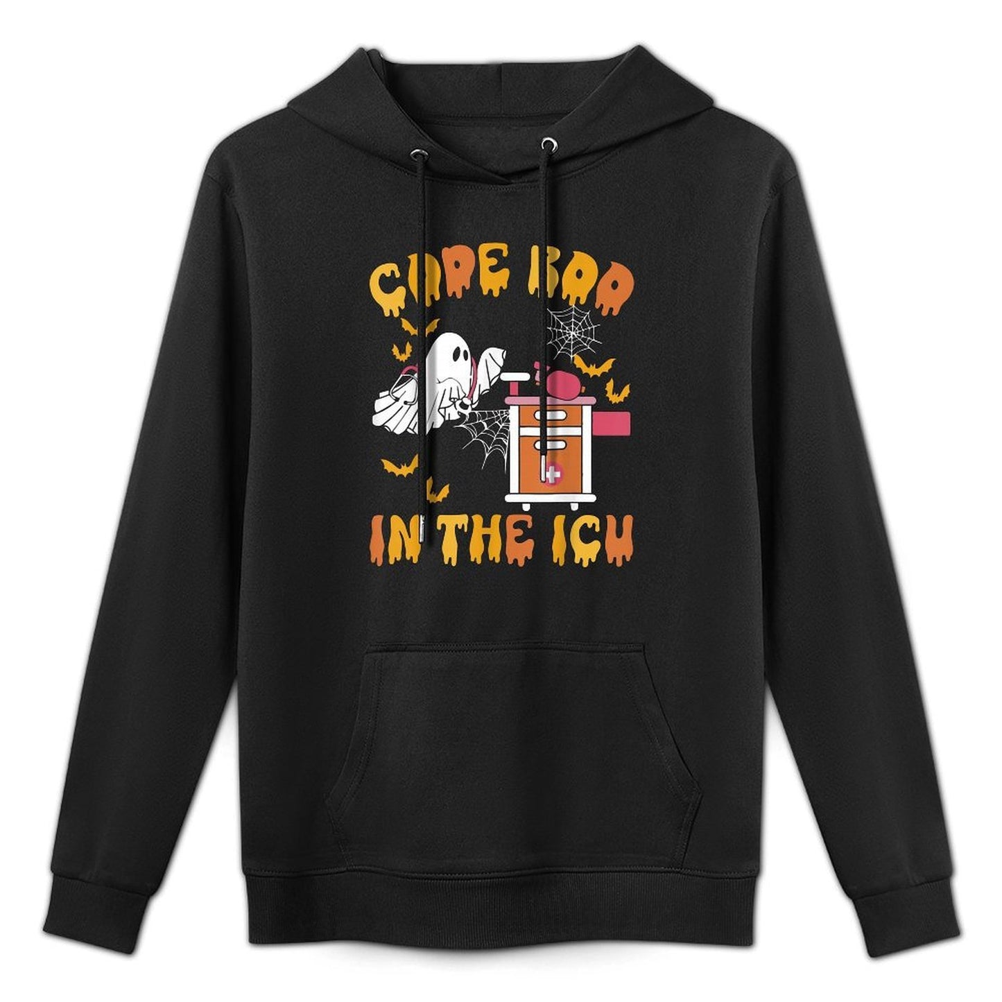 Code Boo in The ICU Ghost Nurse Halloween Spooky Season Machine Washable Hoodie