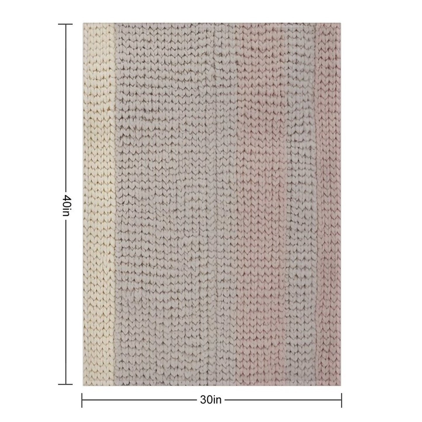 Pastel Knitted Texture in Soft Stripes Throw Blanket