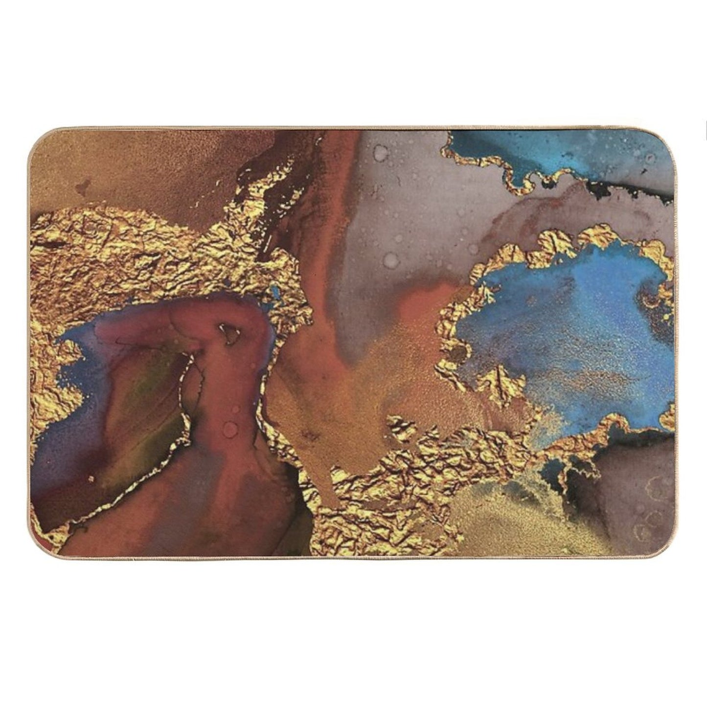 Stylish Girly Trend Autumn Ink Faux Marble Texture Bath Mat