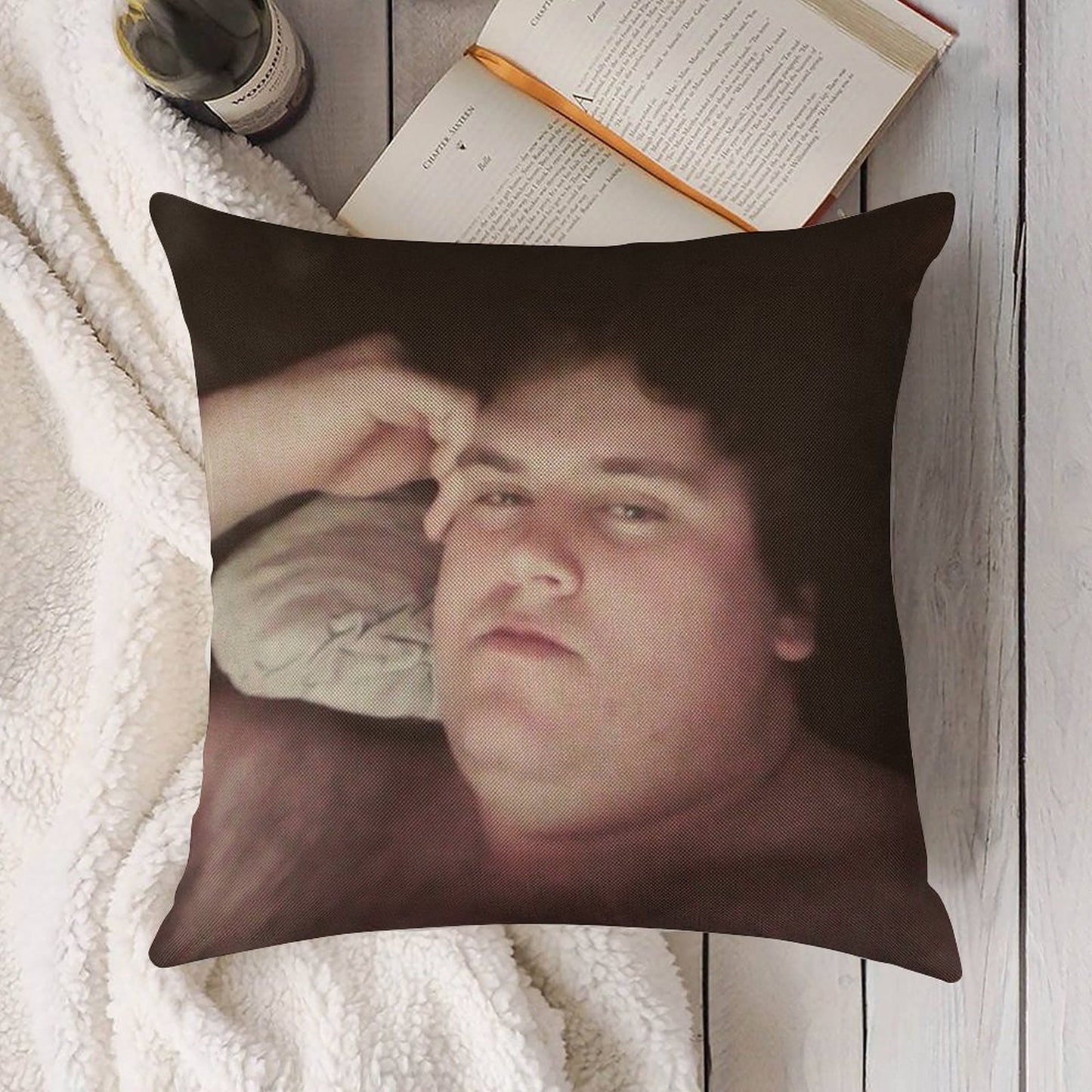 Horny Ogre Linen Throw Pillow Cover