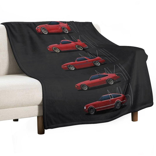 Toyota Supra Generations Throw Blanket
