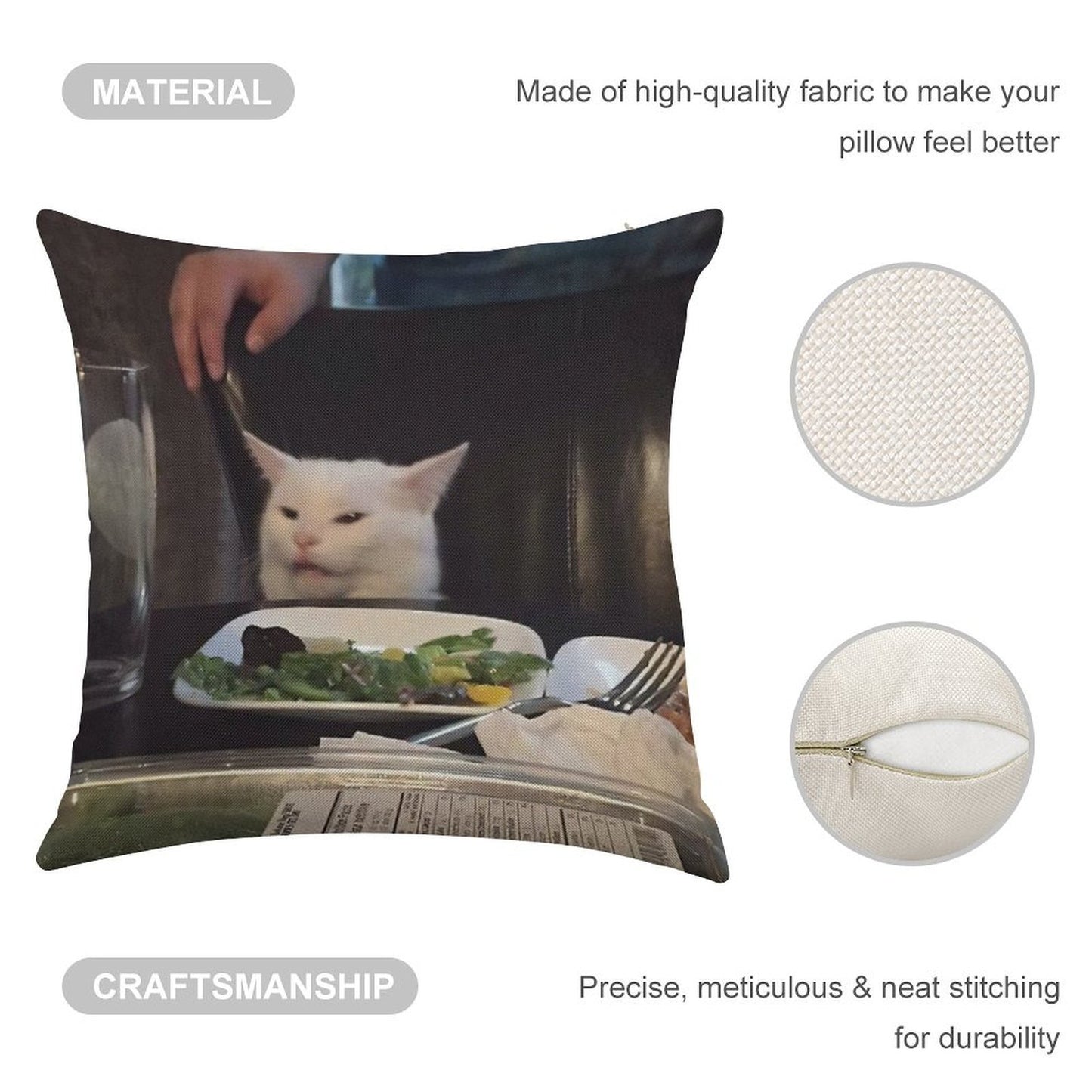 It Cat Linen Throw Pillow Cover