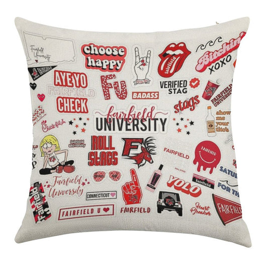 Fairfield University Linen Throw Pillow Cover