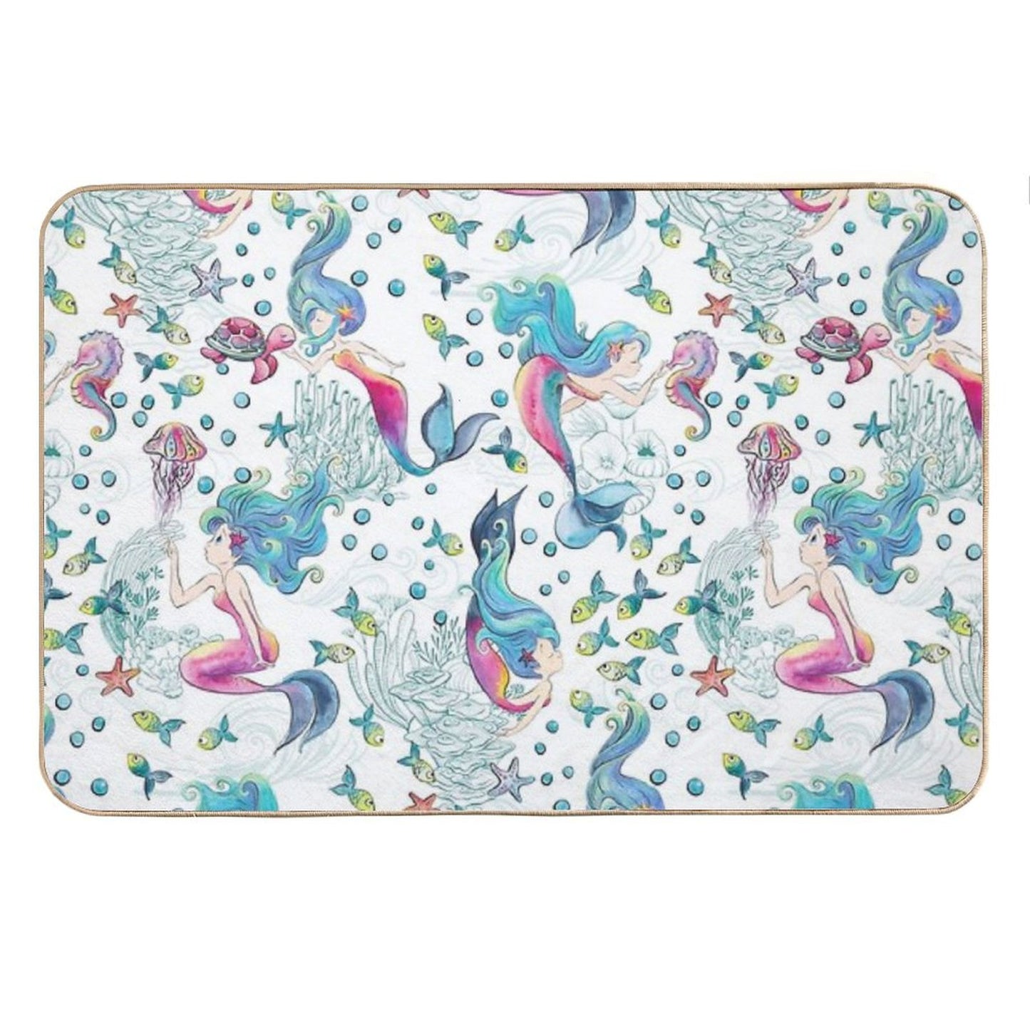 Modern Mermaid Toile Bath Mat