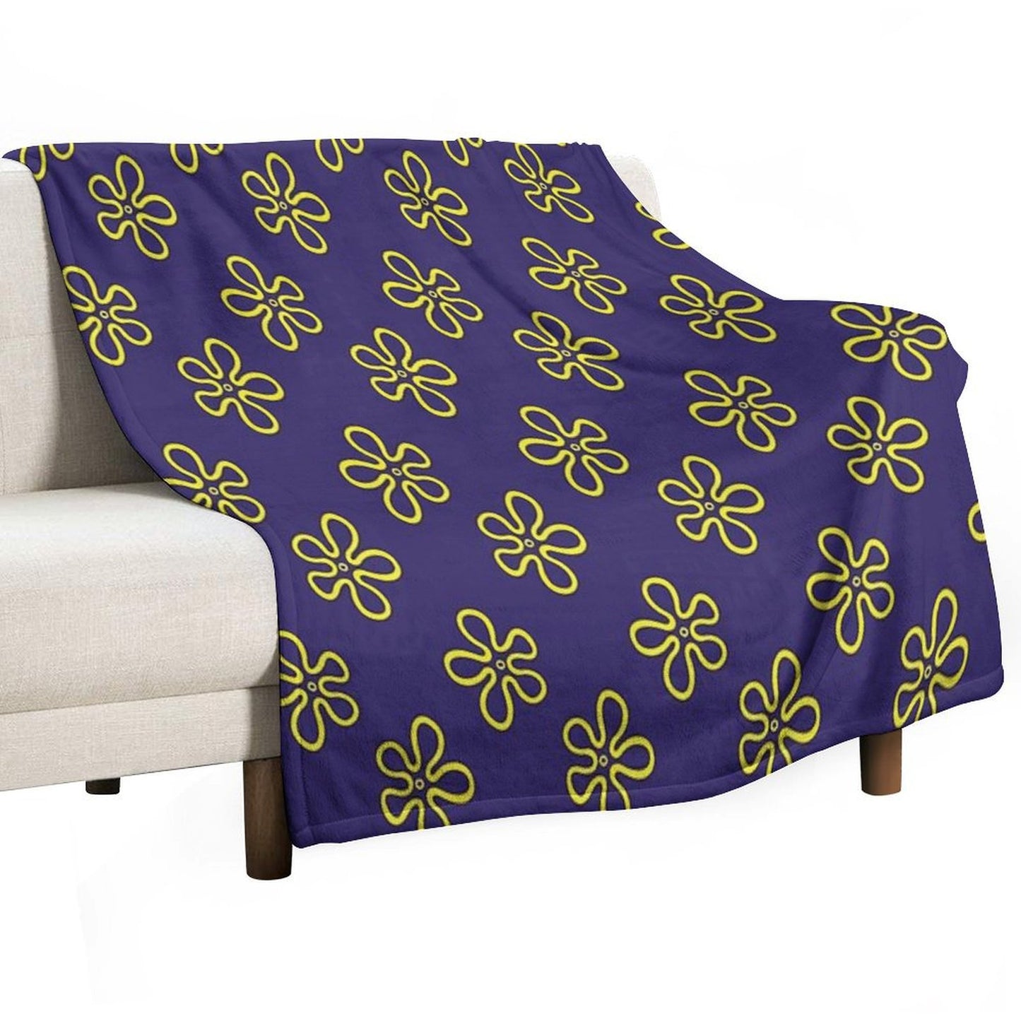 Spongebob's Floral Pattern (Purple) Throw Blanket