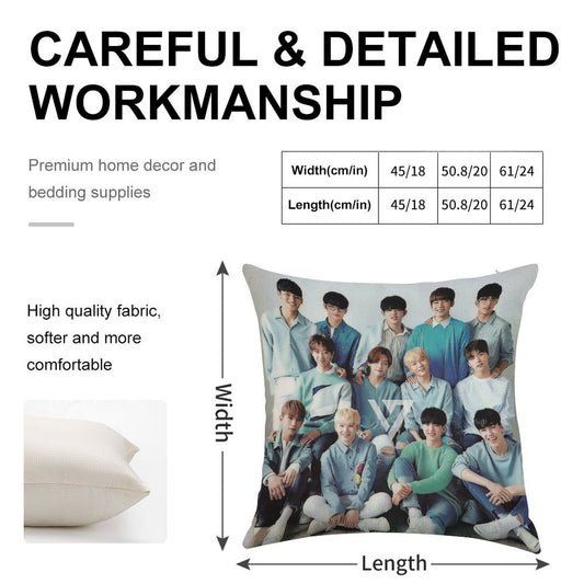 Seventeen Linen Throw Pillow Cover