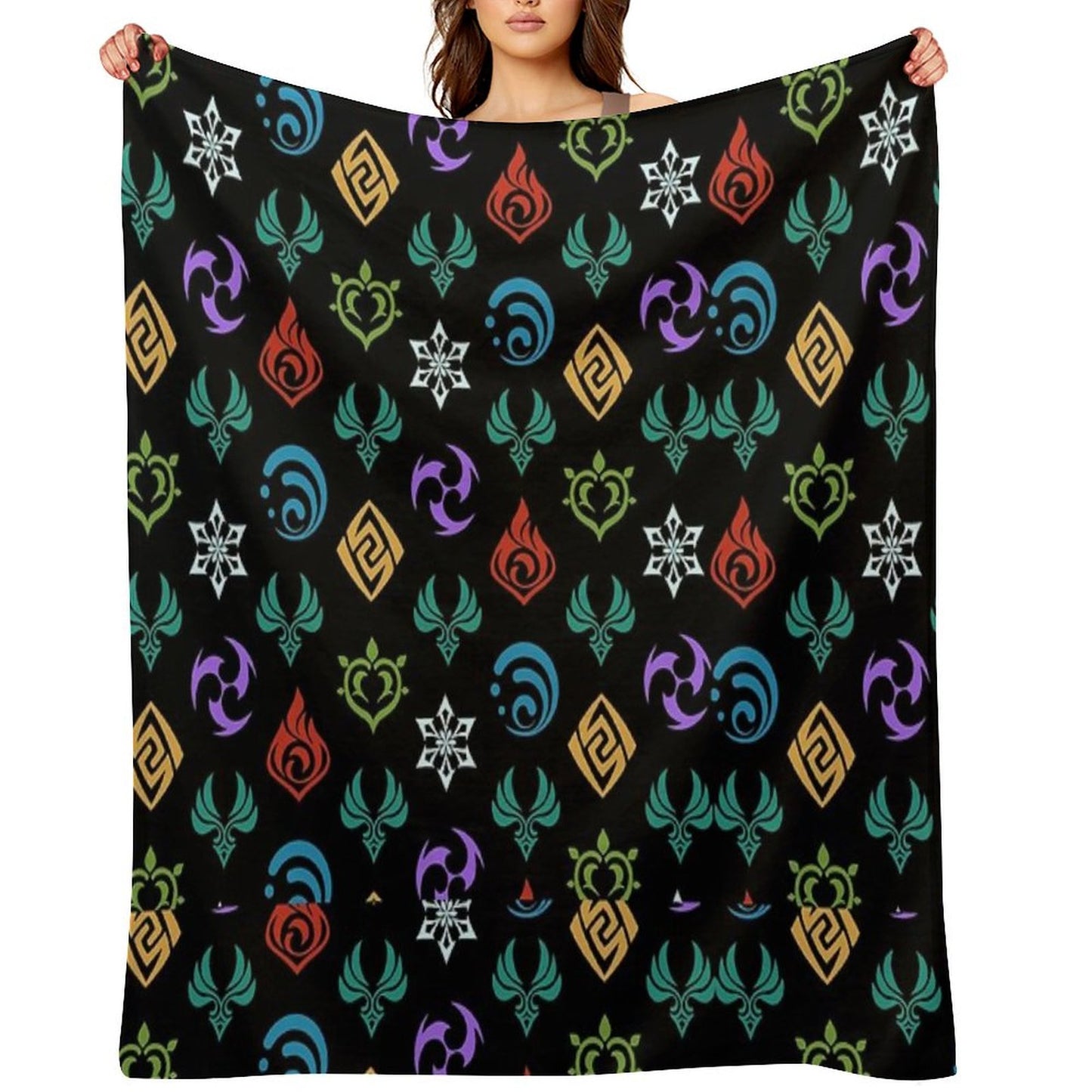Genshin Impact All Elements Throw Blanket