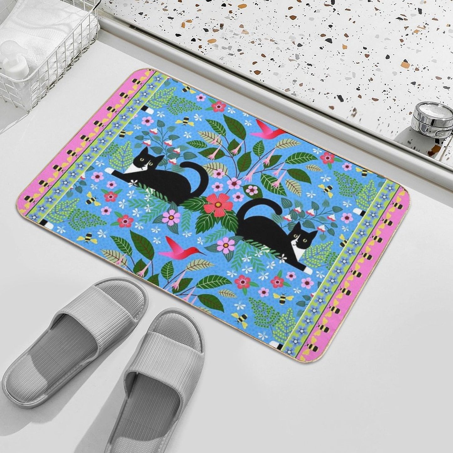 Katie And The Hummingbird Bath Mat