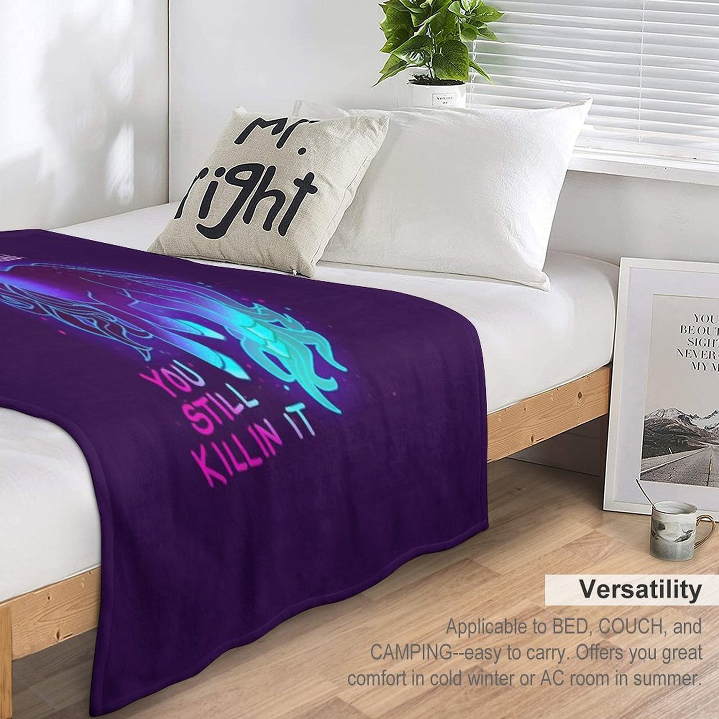 YOU STILL KILLIN IT Neon Unicorn Throw Blanket